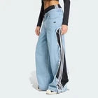adidas Adilenium 5.0 Denim Pants Women AsiaFit KY5192 Light Blue
