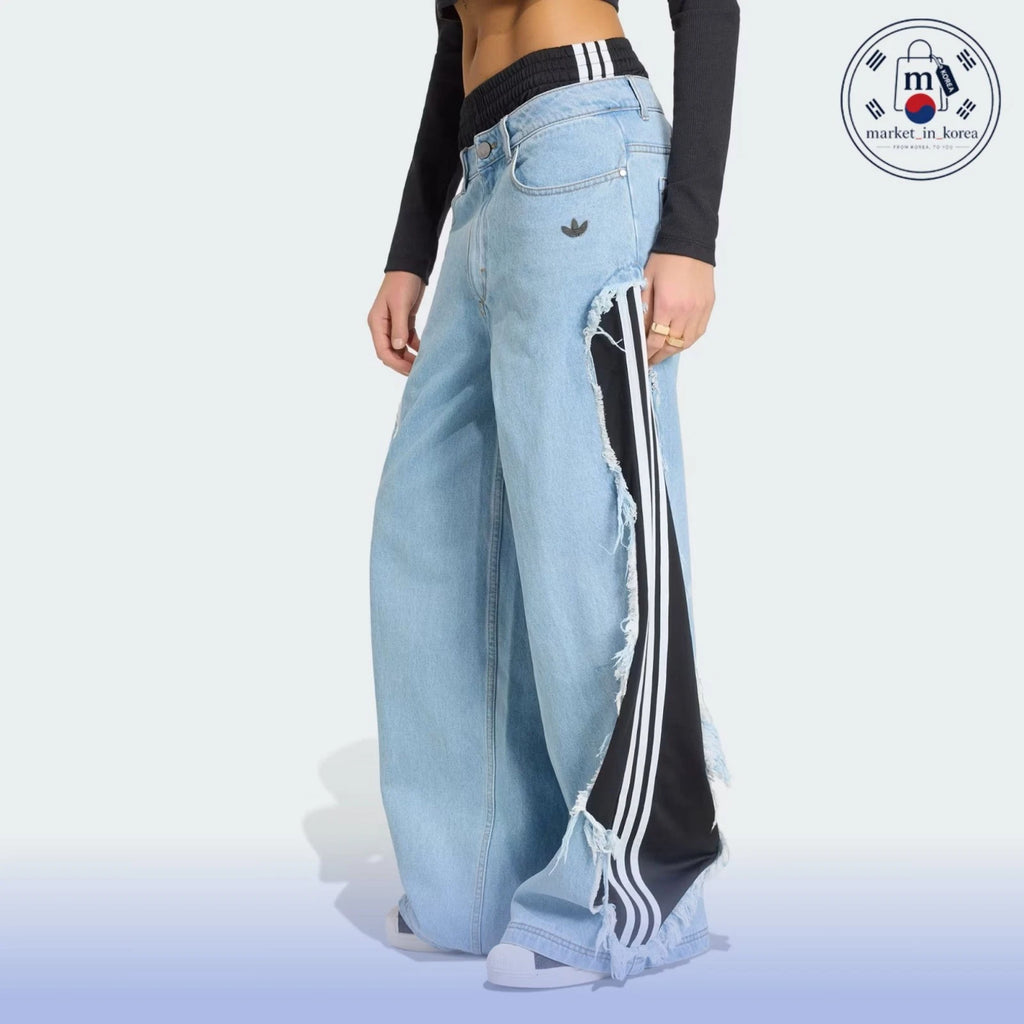 adidas Adilenium 5.0 Denim Pants Women AsiaFit KY5192 Light Blue